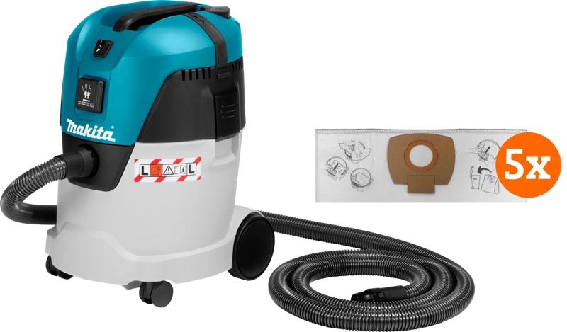 Makita VC2512L + stofzuigerzakken (5x)