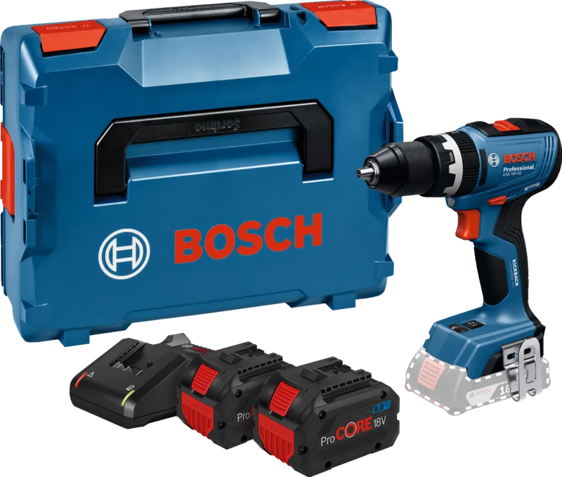 Bosch Professional GSB 18V-65 8,0 Ah ProCORE Accu (2x) Starterspakket