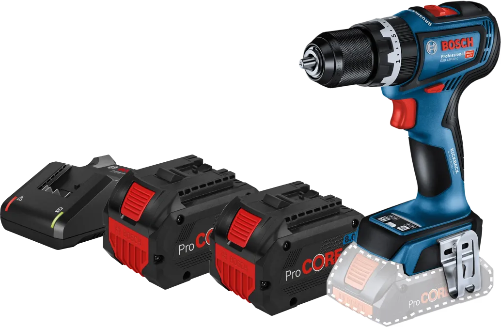 Bosch Professional GSB 18V-90 C 8,0 Ah ProCORE Accu (2x) Starterspakket