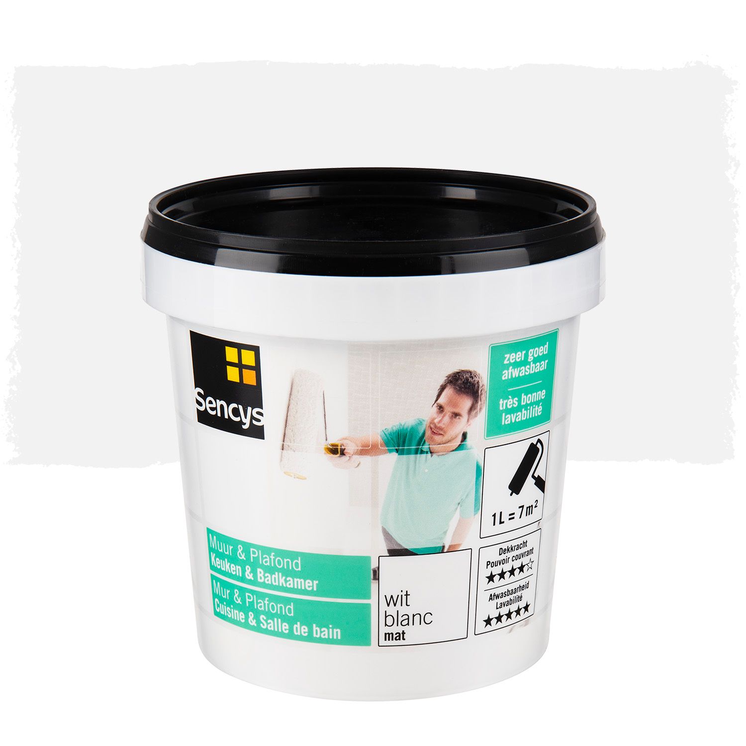 Sencys Muur & Plafond Keuken & Badkamer Mat Wit 1l
