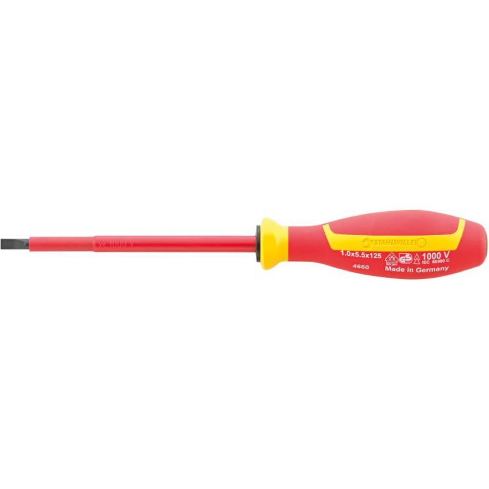 Stahlwille 4660 VDE 5 1,0X 5,5X125 VDE SCHLITZSCHRAUBENDREHER MIT DRALL-GRIFF Platte schroevendraaier