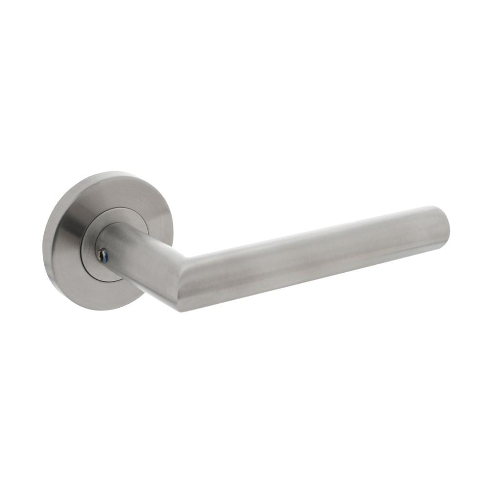 Intersteel Gatdeel rechts Hoek 90°op rozet neutraal RVS