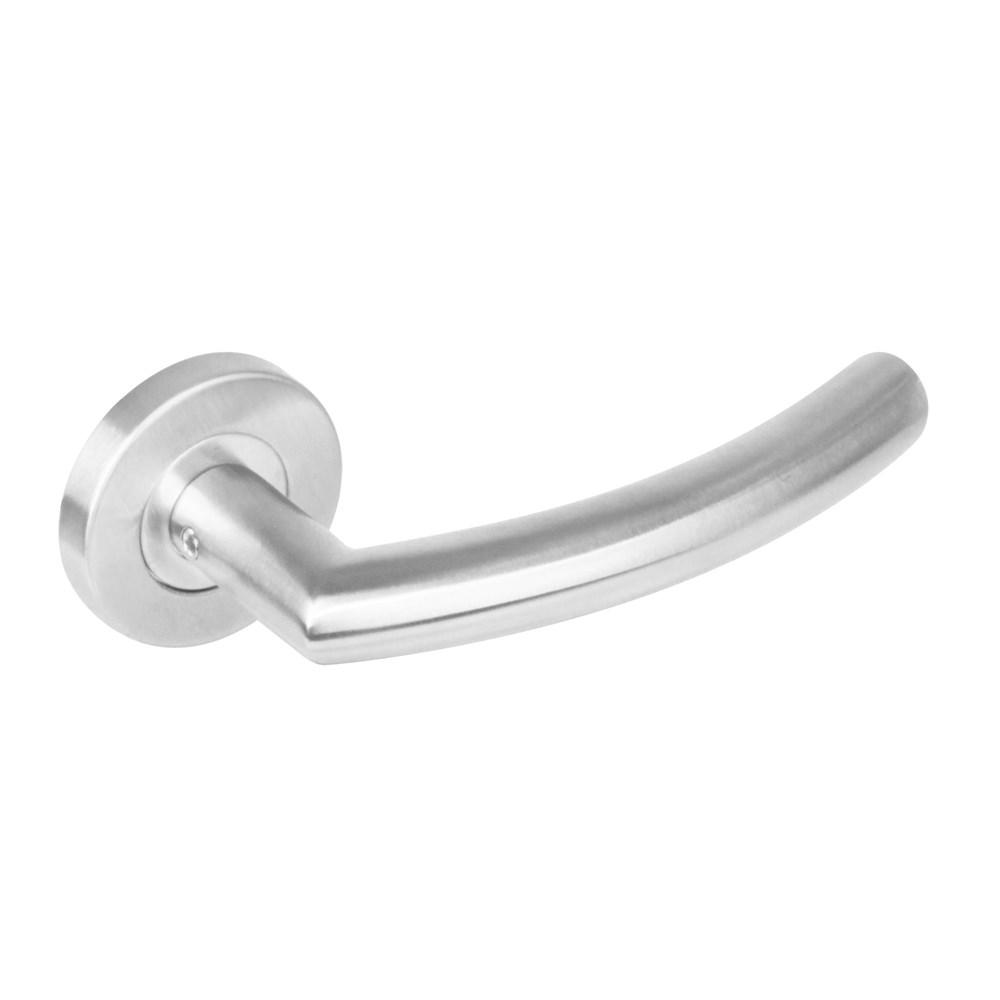 Intersteel Gatdeel rechts 1277 half rond 90°op rond rozet staal met 7mm nok RVS