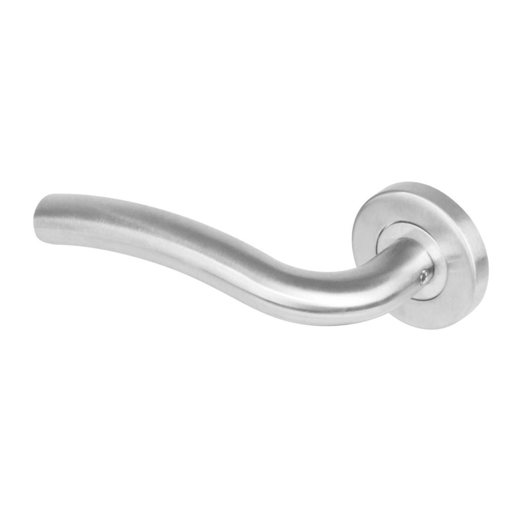 Intersteel Gatdeel links 1275 Lisa op rond rozet staal met 7mm nok RVS