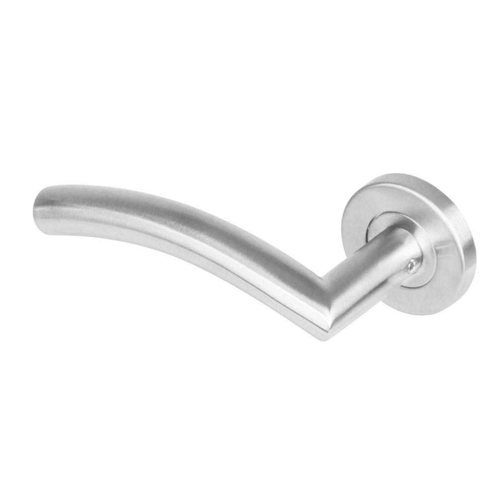 Intersteel Gatdeel links 1276 Lisa 90°op rond rozet staal met 7mm nok RVS