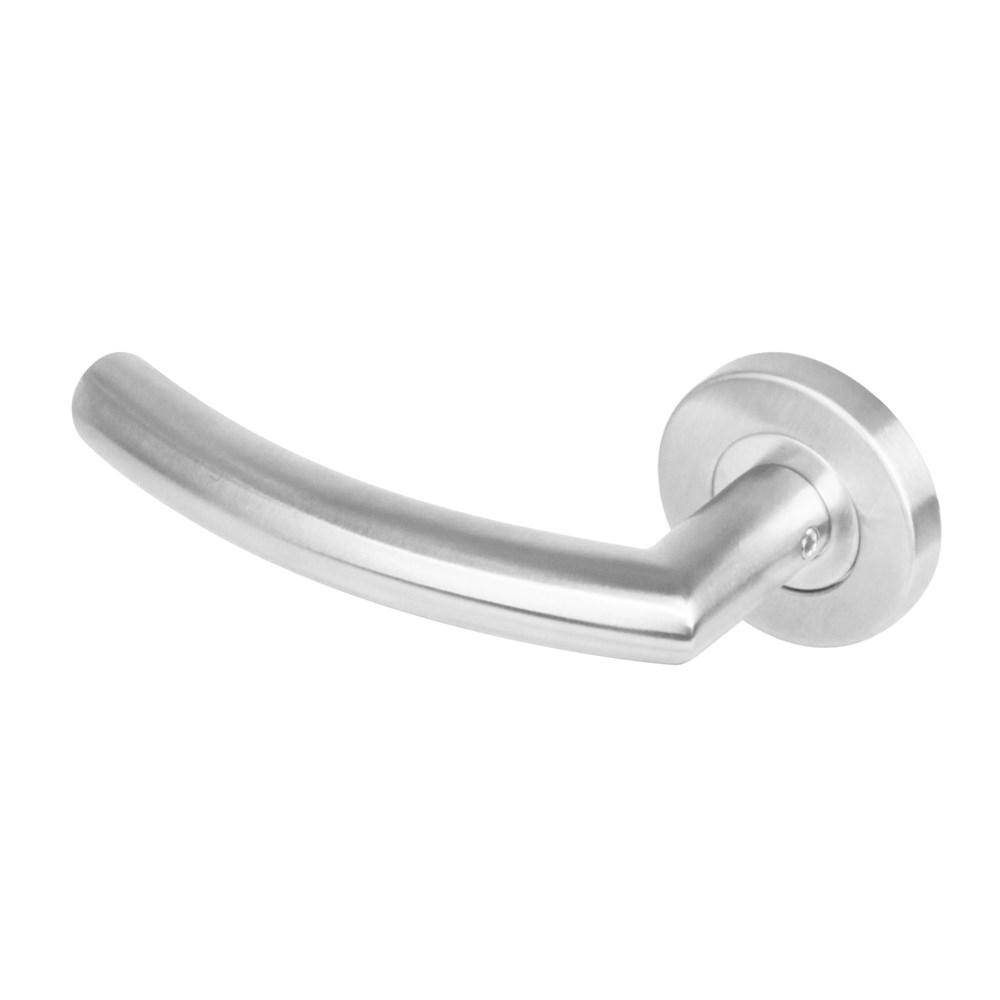 Intersteel Gatdeel links 1277 half rond 90°op rond rozet staal met 7mm nok RVS
