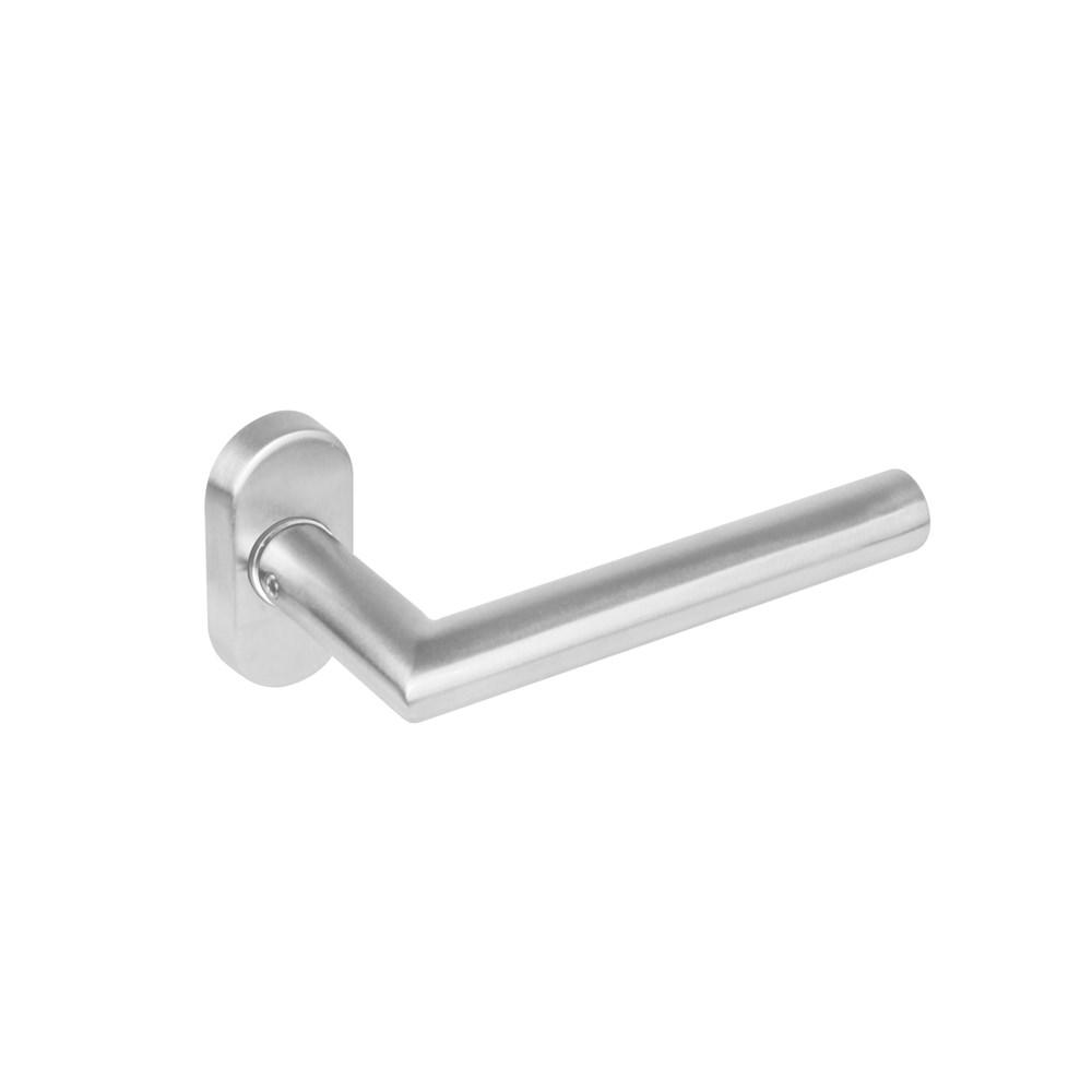 Intersteel Gatdeel 1235 Hoek 90°op rozet ovaal staal dubbel geveerd RVS