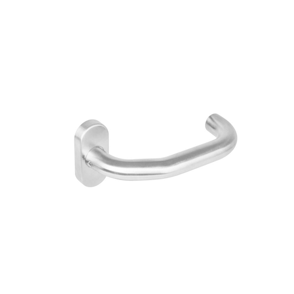 Intersteel Gatdeel 1236 verkropt op rozet ovaal staal dubbel geveerd RVS