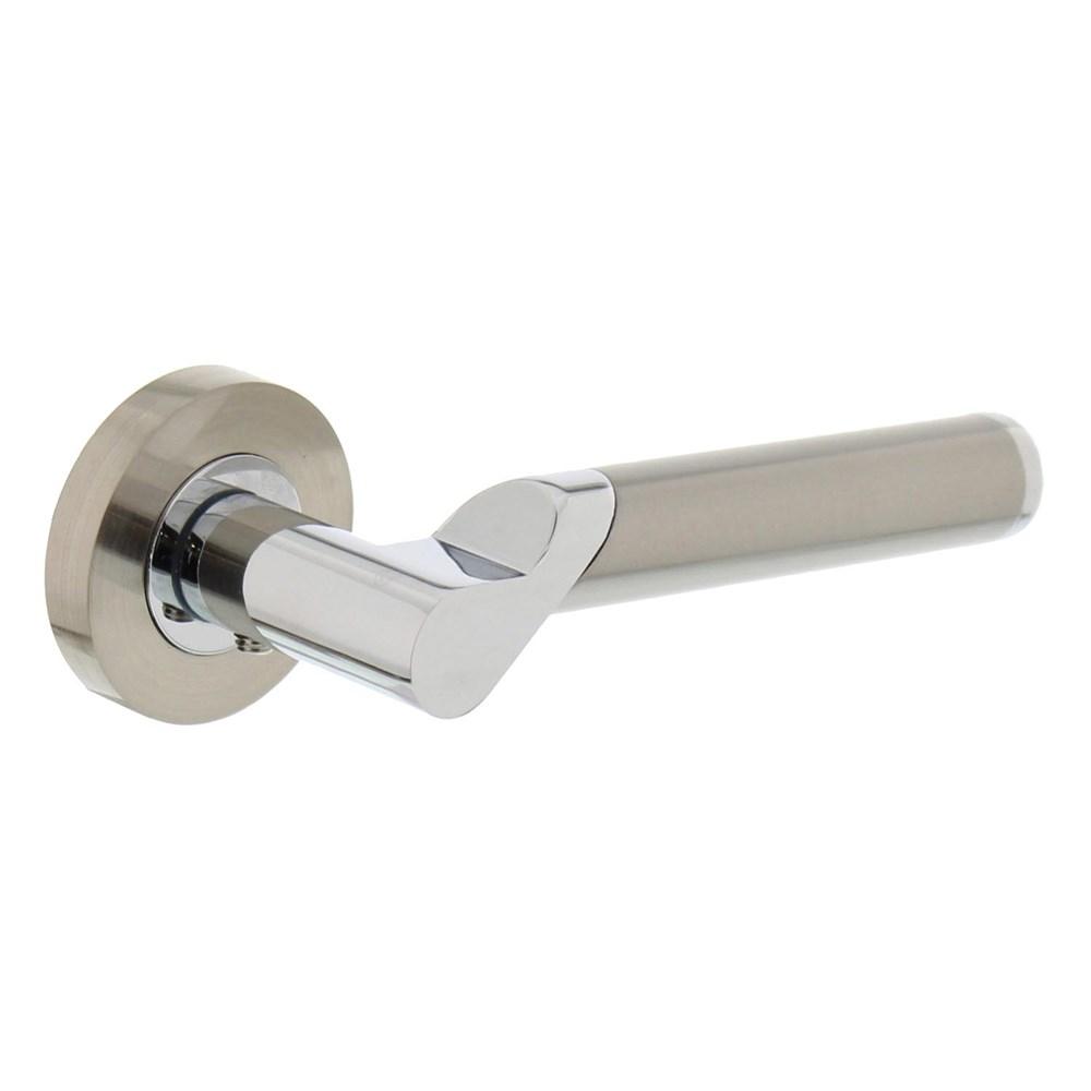 Intersteel Gatdeel rechts 1701 Casper op rond rozet 7mm nokken chroom/nikkel mat