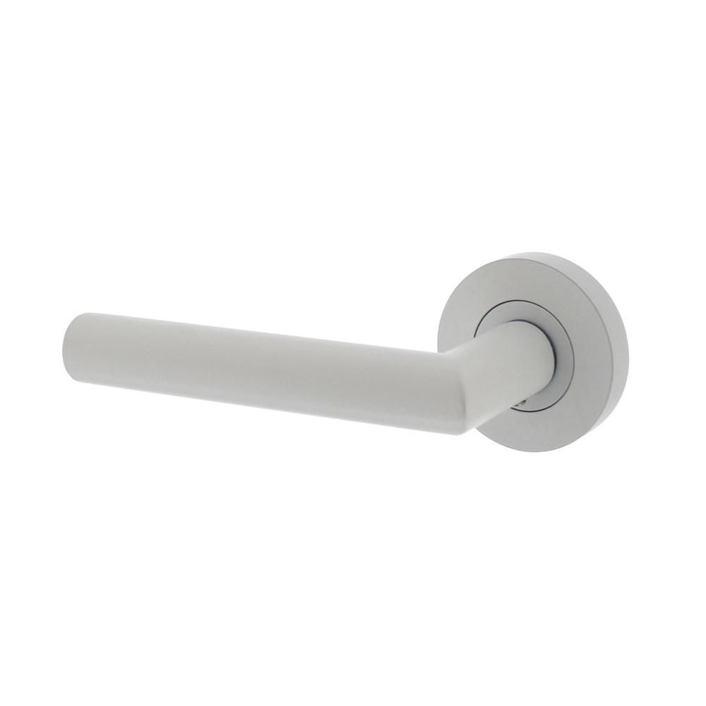 Intersteel Gatdeel links Bastian op ronde rozet 52x10mm met nokken wit