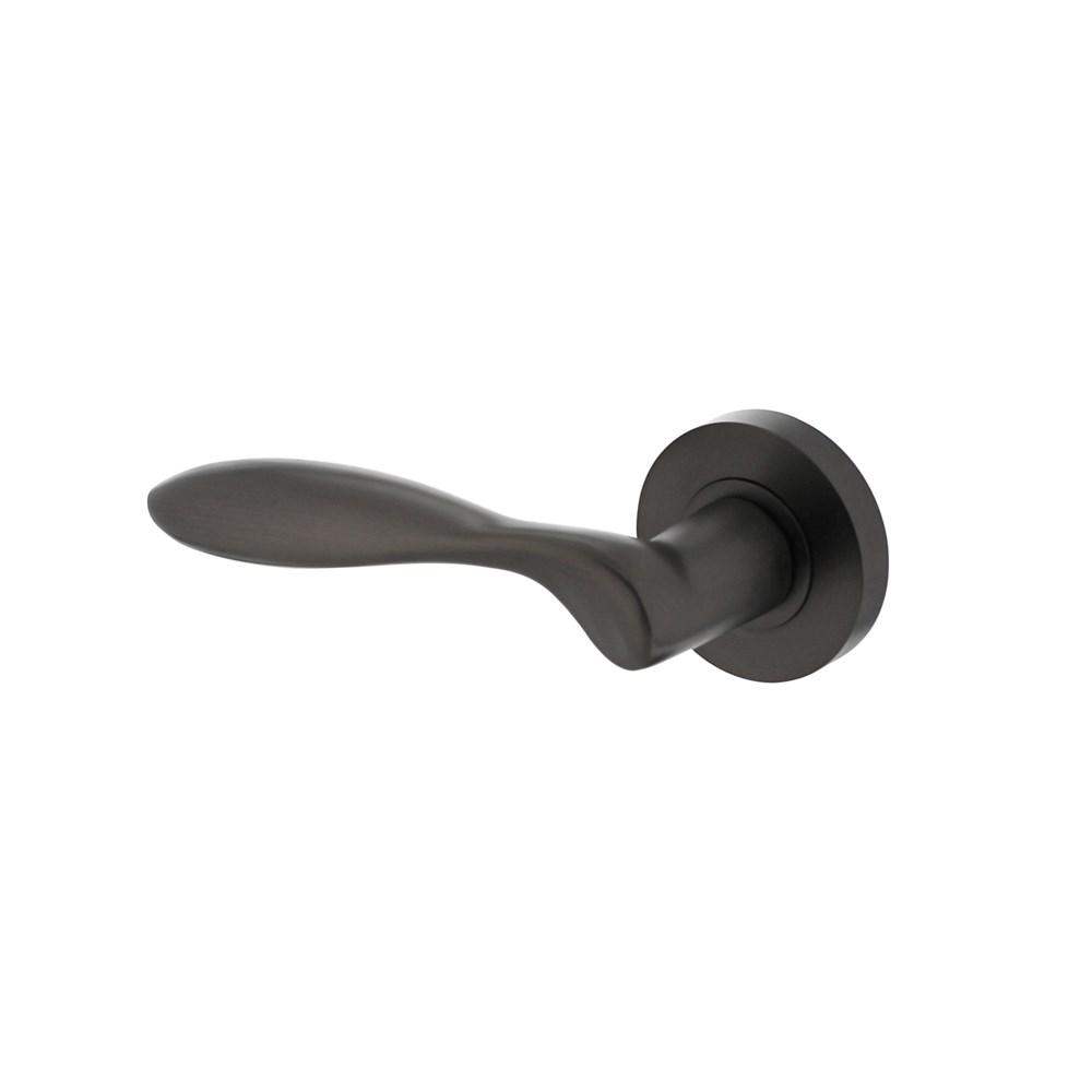 Intersteel Gatdeel links George op ronde rozet met nokken ø52x10mm antraciet-grijs