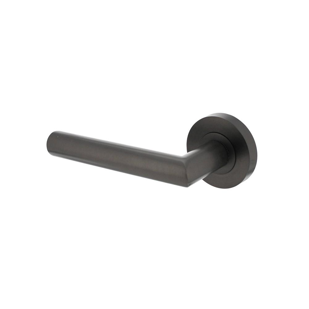 Intersteel Gatdeel links Bastian op ronde rozet met nokken ø52x10mm antraciet-grijs