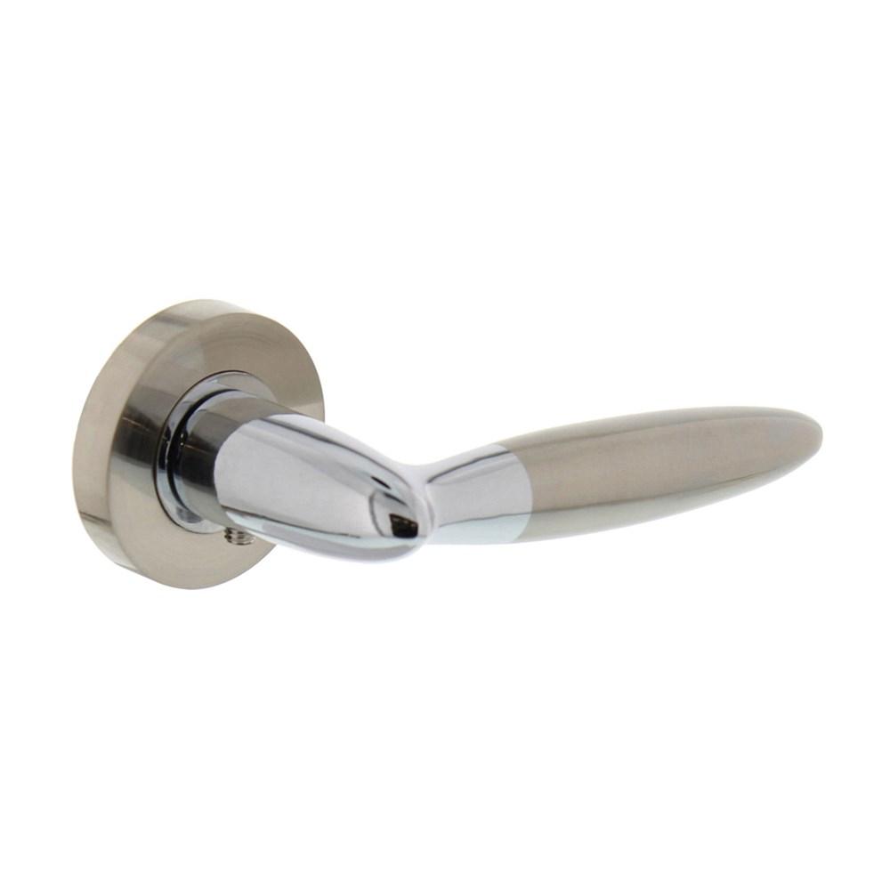 Intersteel Gatdeel rechts Elen op rond rozet 7mm nokken chroom/nikkel mat