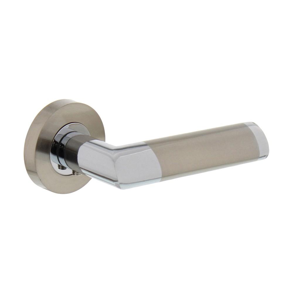 Intersteel Gatdeel rechts Nicol op rond rozet 7mm nokken chroom/nikkel mat