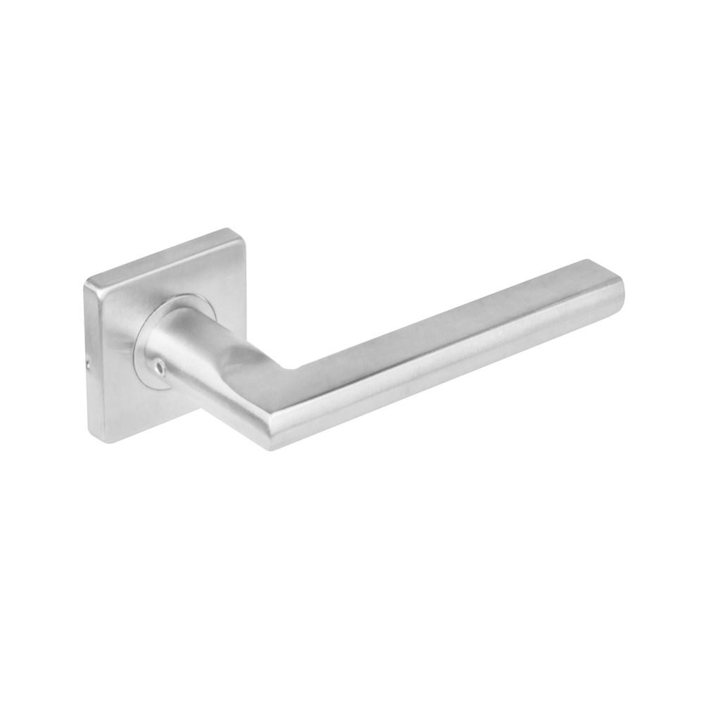 Intersteel Gatdeel 1252 Hoek 90°plat op rozet vierkant dubbel geveerd RVS