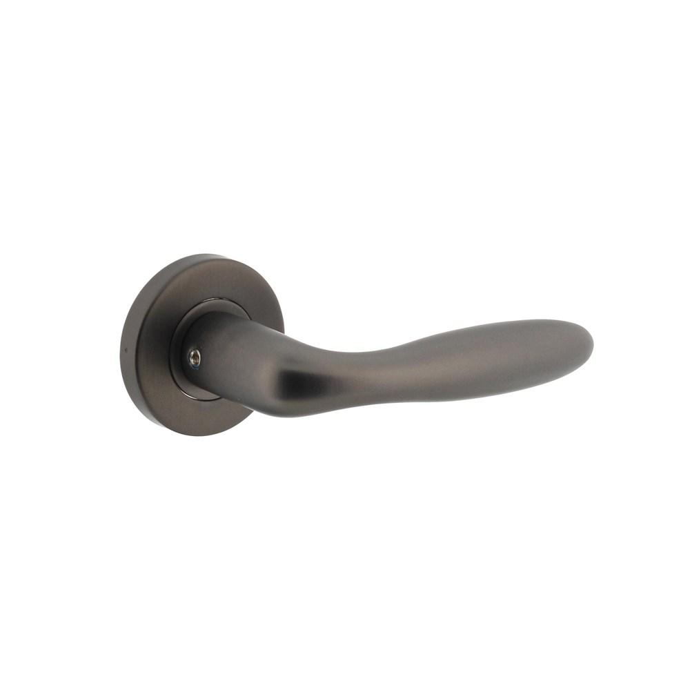 Intersteel Gatdeel rechts Jupiter op geveerde stalen rozet met nokken ø53x8mm rvs antraciet-grijs