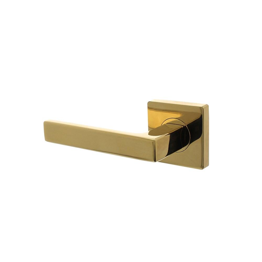 Intersteel Gatdeel links Hera op vierkante rozet met nokken 55x55x10mm PVD messingkleur