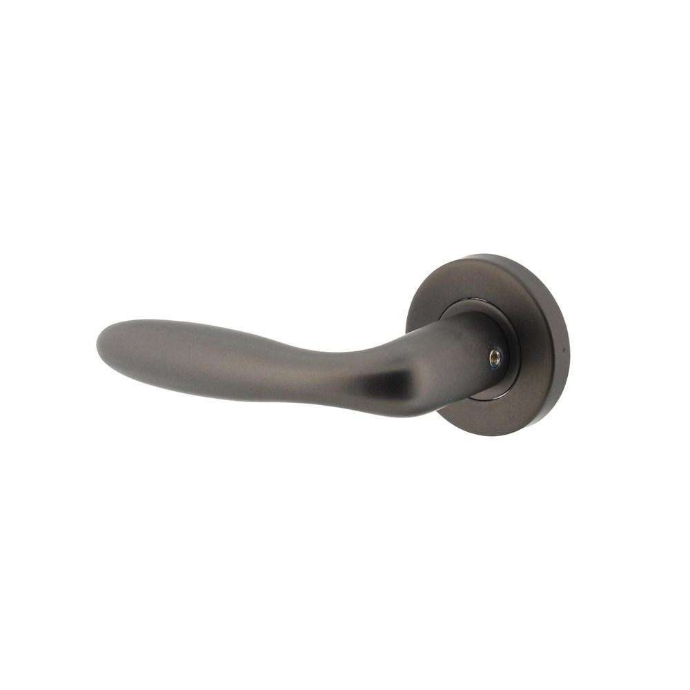Intersteel Gatdeel links Jupiter op geveerde stalen rozet met nokken ø53x8mm rvs antraciet-grijs