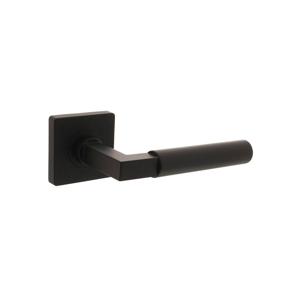 Intersteel Gatdeel rechts Baustil op vierkante rozet met nokken 55x55x10mm zwart