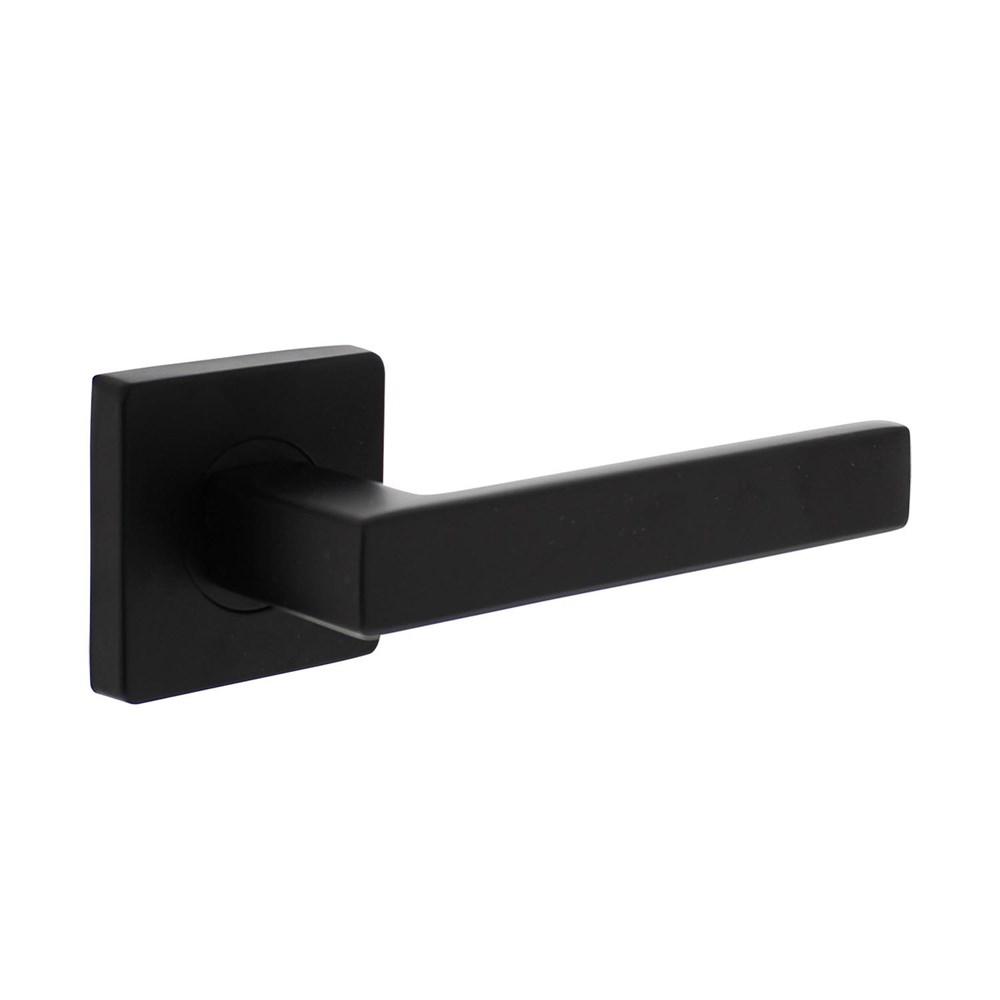Intersteel Gatdeel deurkruk Hera op vierkant rozet 7mm nokken mat zwart rechts wijzend