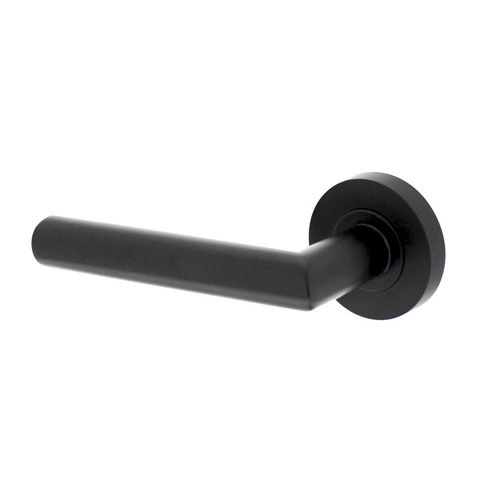 Intersteel Gatdeel links Bastian op ronde rozet 52x10mm met nokken mat zwart