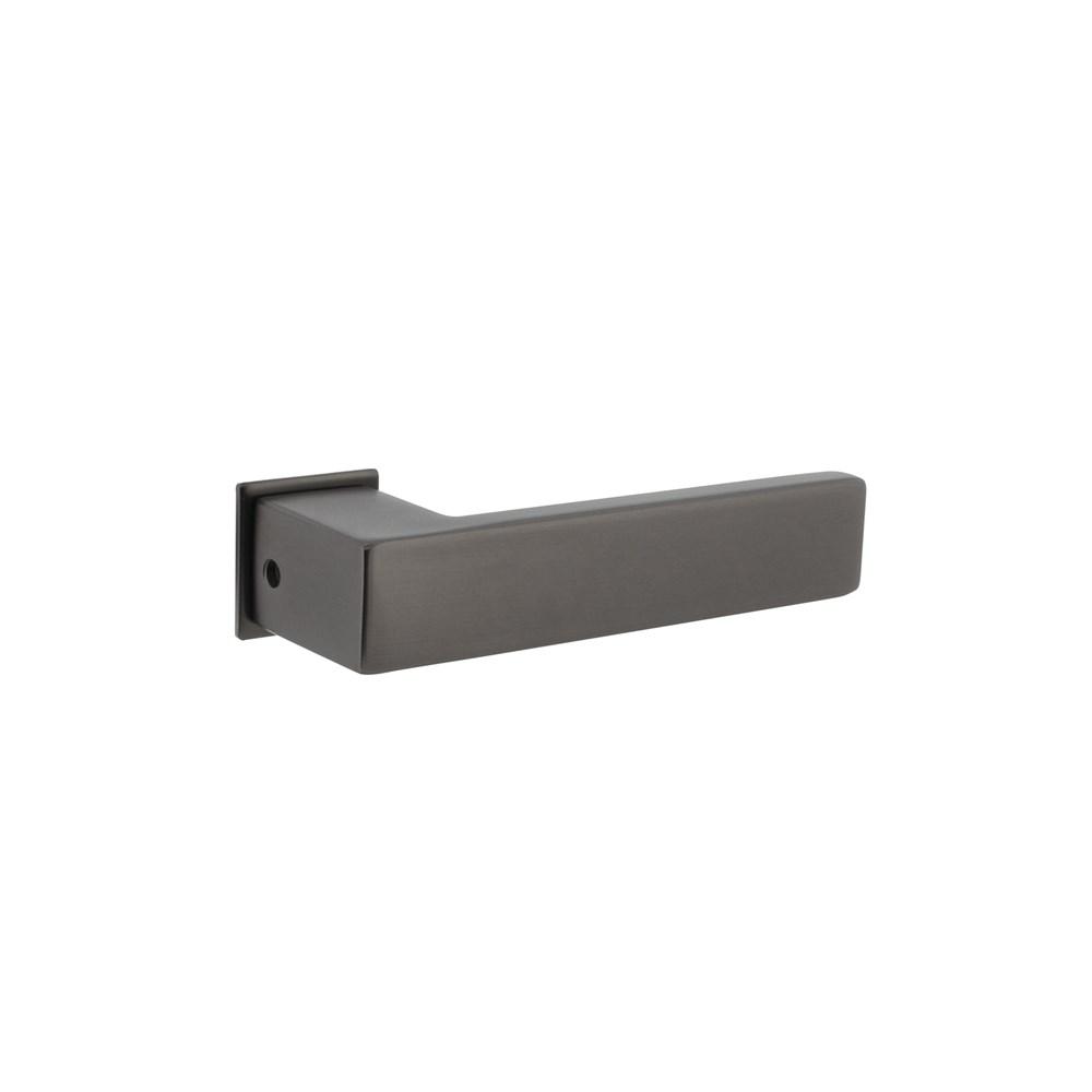 Intersteel Gatdeel Amsterdam met vierkante minimalistische rozetten, zelfklevend, 30x30mm rvs antraciet-grijs