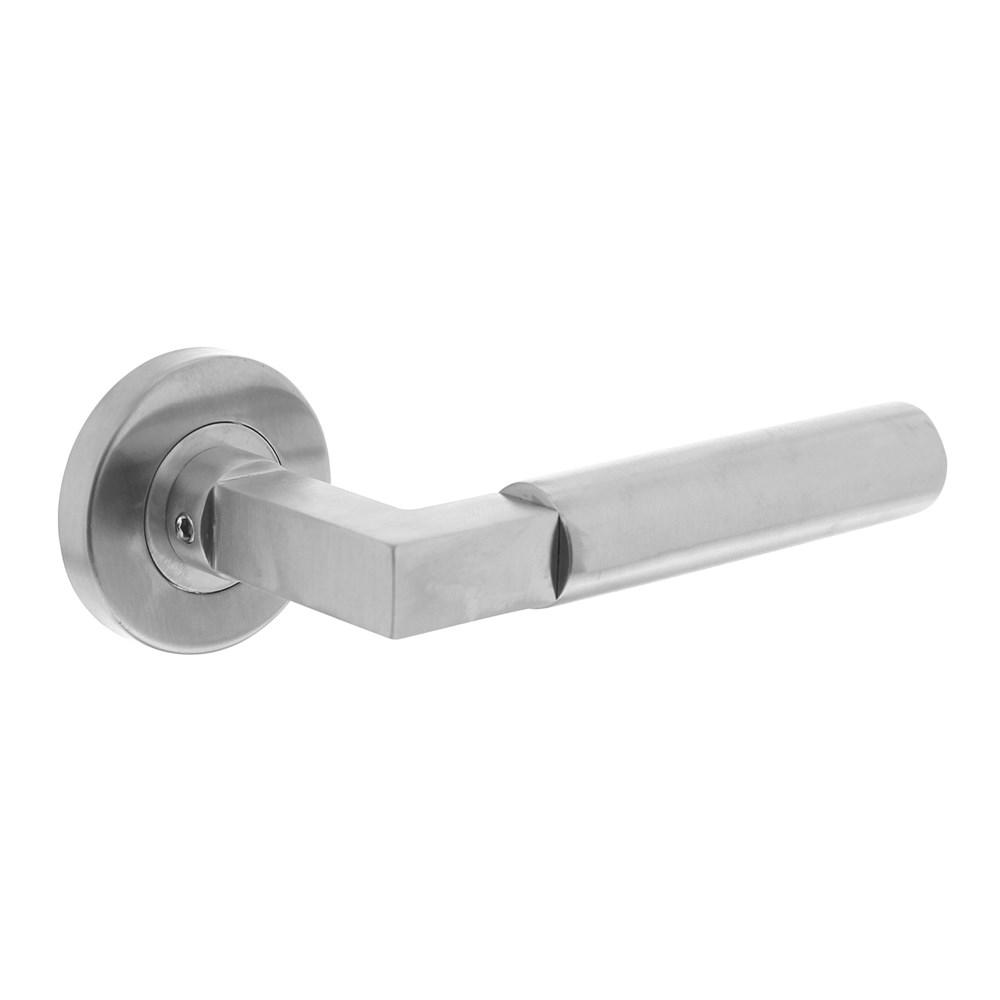 Intersteel Gatdeel rechts 0379 Bau-stil op rozet rond staal met 7mm nok RVS