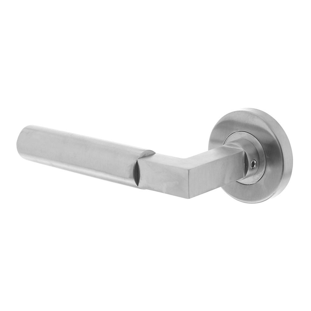 Intersteel Gatdeel links 0379 Bau-stil op rozet rond staal met 7mm nok RVS