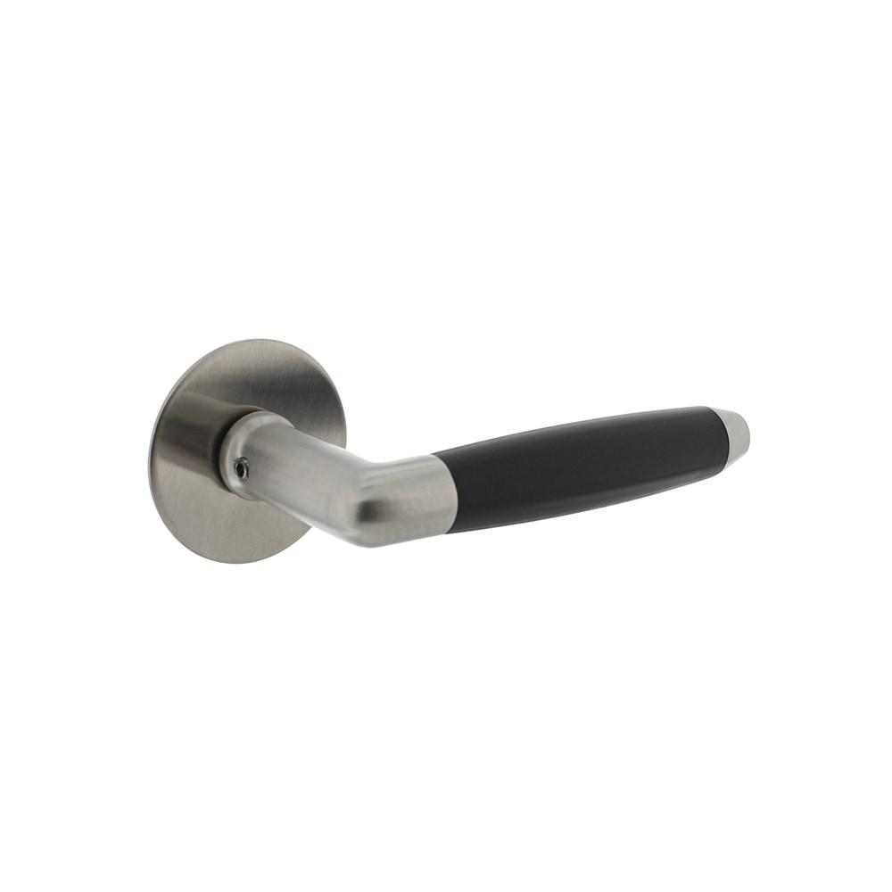 Intersteel Gatdeel Combinatie rvs/zwart met rozet zelfklevend ø55x2mm rvs