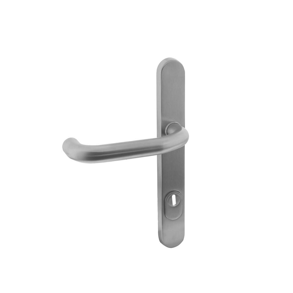 Intersteel SKG3 Veiligheid-smal buitenschild geveerd met kruk verkropt 92mm met kerntrekbevestiging RVS