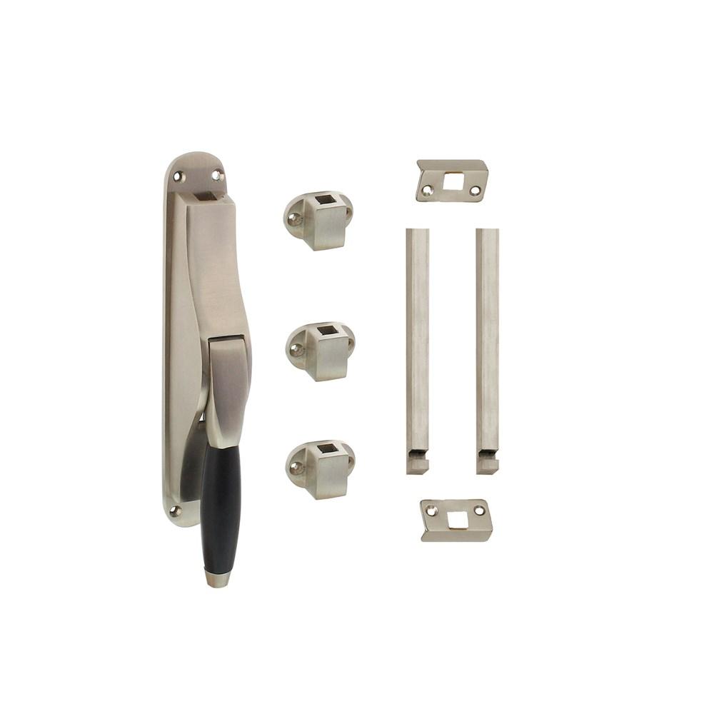Intersteel Set pomp-espagnolet Ton basic inclusief stangenset 2x 1250mm nikkel mat/ebbenhout