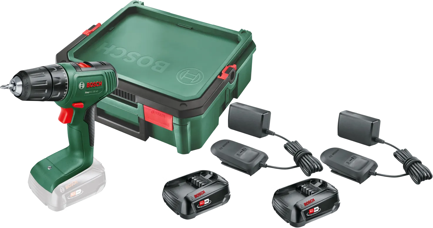 Bosch EasyDrill 18V-40 2,5 Ah Accu (2x) SystemBox S Starterspakket