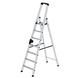 Munk trap, aluminium, enkelzijdige toegang, geribbelde treden, tot 150 kg, nivello ladderschoenen, 7 treden