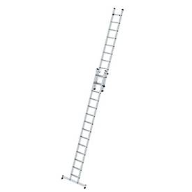 Munk trapladder, 2-delig, nivello traverse, stabiel op oneffen ondergrond, binnen/buiten te gebruiken, 14 + 11 treden