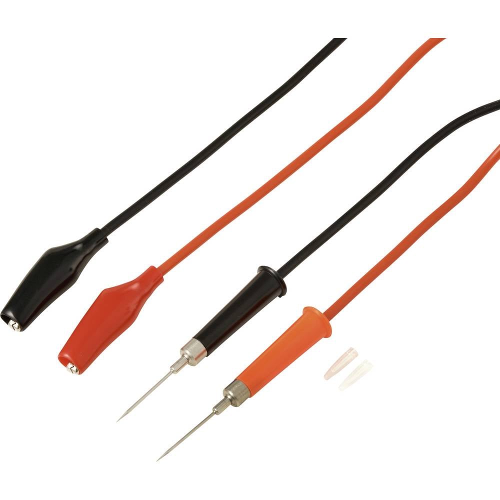 VOLTCRAFT MSL-310 Meetsnoer Stiftcontact Krokodilklem 1 m Rood, Zwart 1 paar