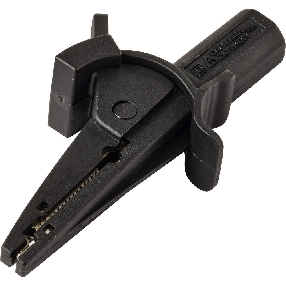 VOLTCRAFT MSK-130 sw Krokodillenklem Steekaansluiting 4 mm CAT IV 600 V, CAT III 1000 V Zwart