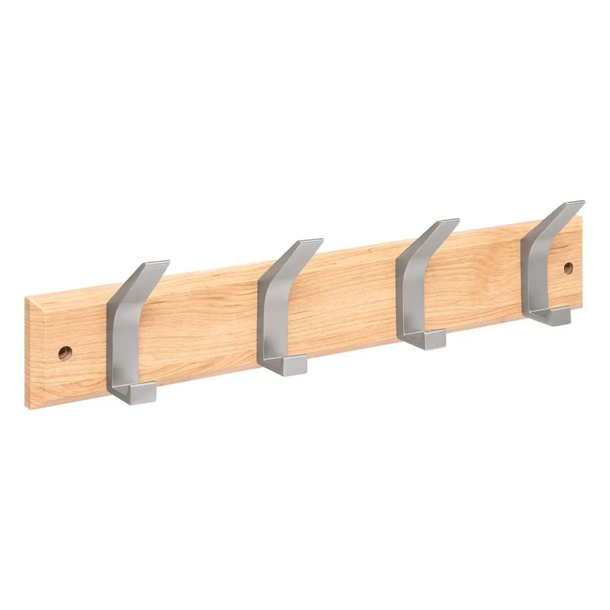 5five Kapstok - 4 ophang haken - RVS - naturel/zilver - 45 x 10 cm - wandkapstok -
