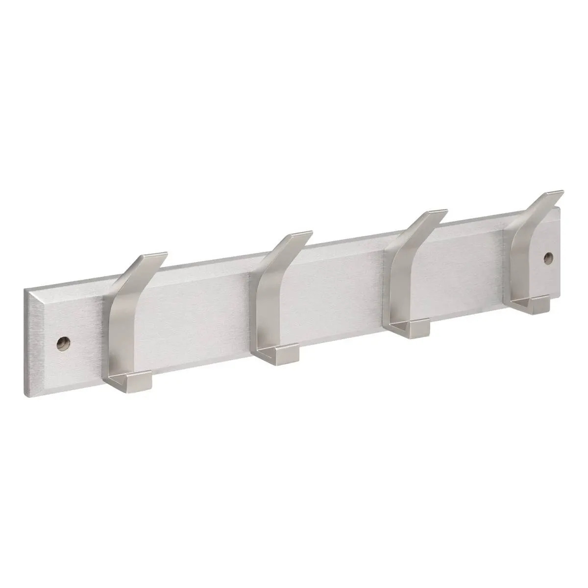 5five Kapstok - 4 ophang haken - RVS - zilver - 45 x 10 cm - wandkapstok -