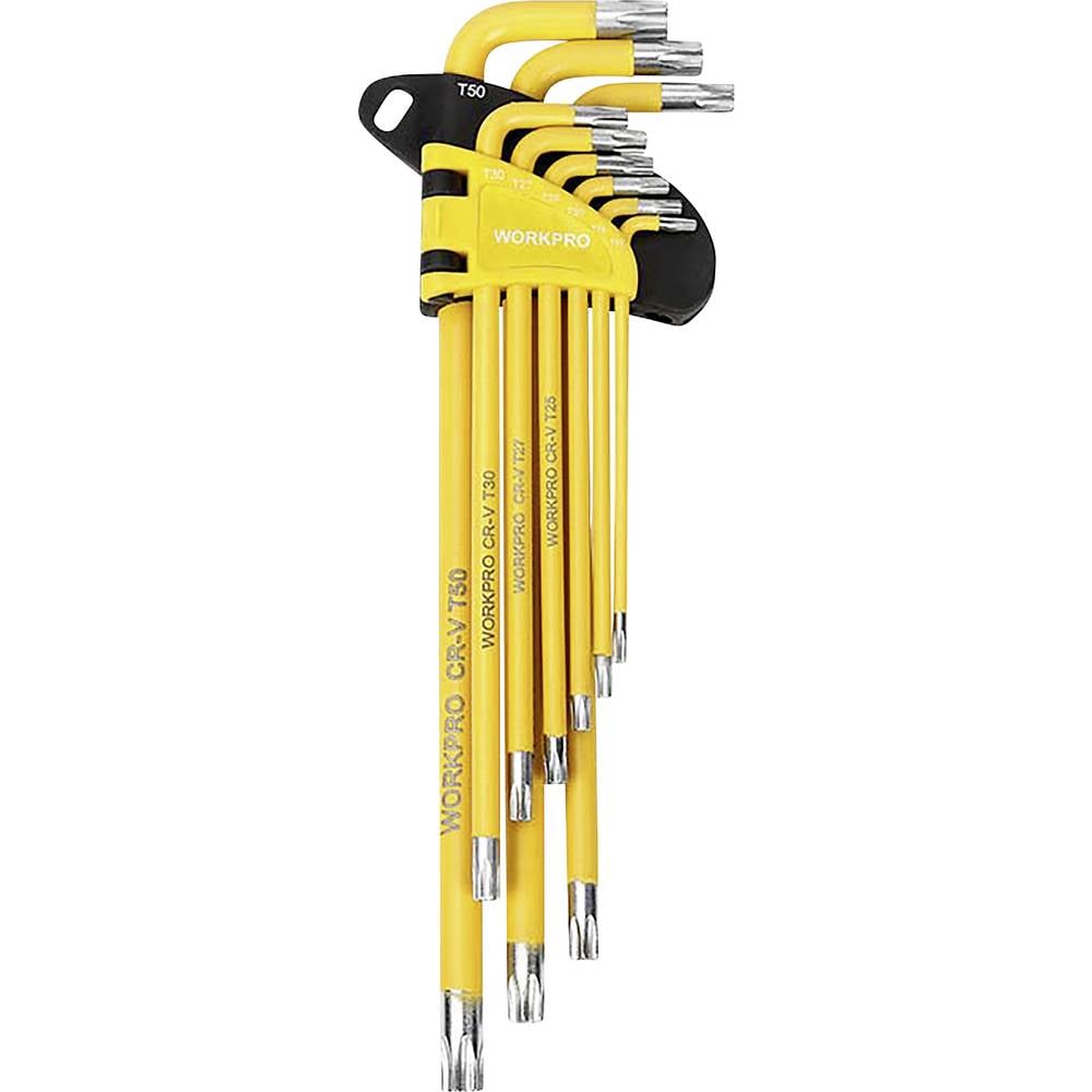 WorkPro Torx T-profiel stifsleutelset T 10, T 15, T 20, T 25, T 27, T 30, T 40, T 45, T 50