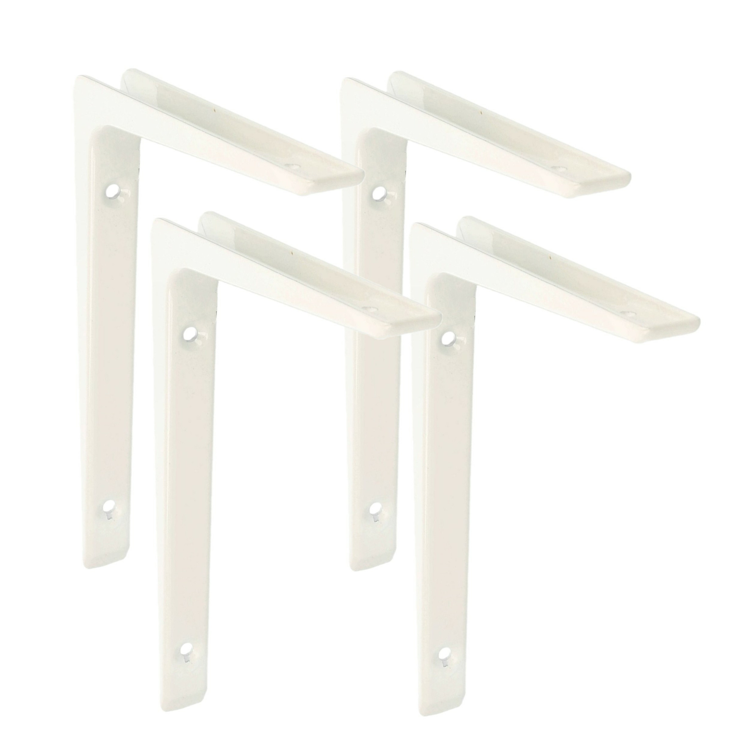 AMIG Plankdrager - 4x - planksteun - van aluminium - gelakt wit - H200 x B150 mm -