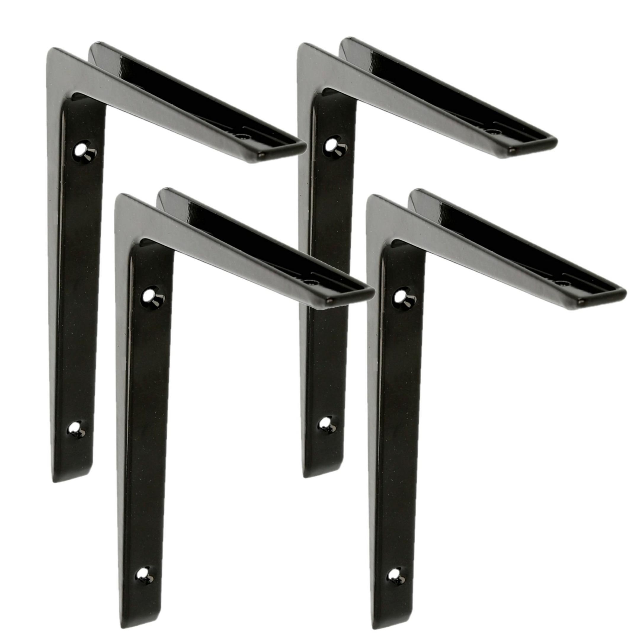 AMIG Plankdrager - 4x - planksteun - van aluminium - gelakt zwart - H200 x B150 mm -
