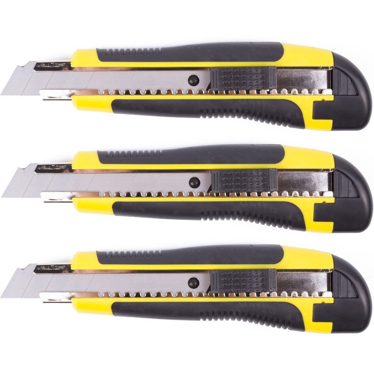 Benson Afbreekmes - 3x - profi - snijmes - werkmes - 18 mm - geel -