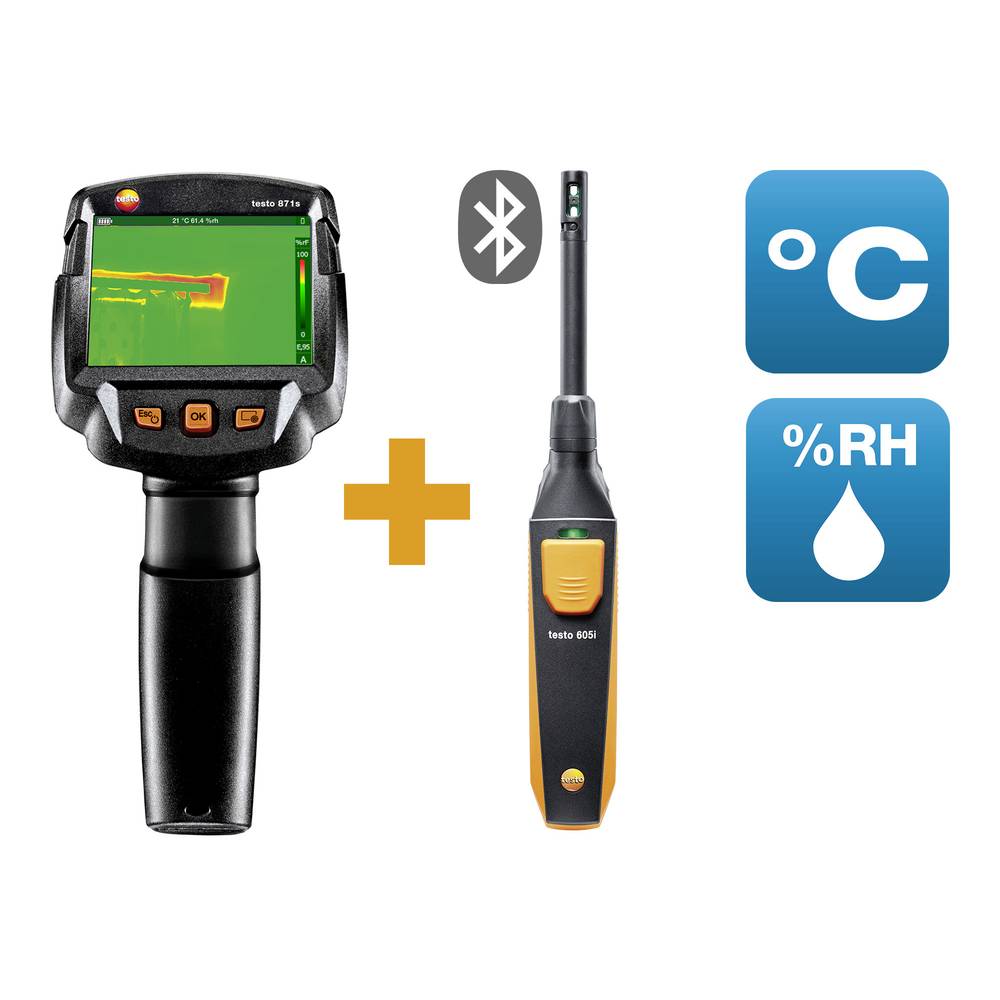 Testo 871s Baudiagnose-Set Warmtebeeldcamera -30 tot +650 °C 240 x 180 Pixel 9 Hz