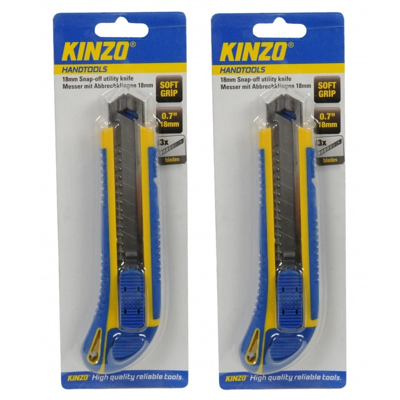 Kinzo hobby snijmesjes - 4x stuks - 18 mm - breekmesjes - metaal/kunststof -