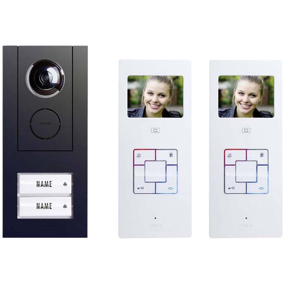 M-e modern-electronics Vistus VD ALU 6320 A Vistus Complete set voor Video-deurintercom Kabelgebonden Tweegezinswoning Antraciet