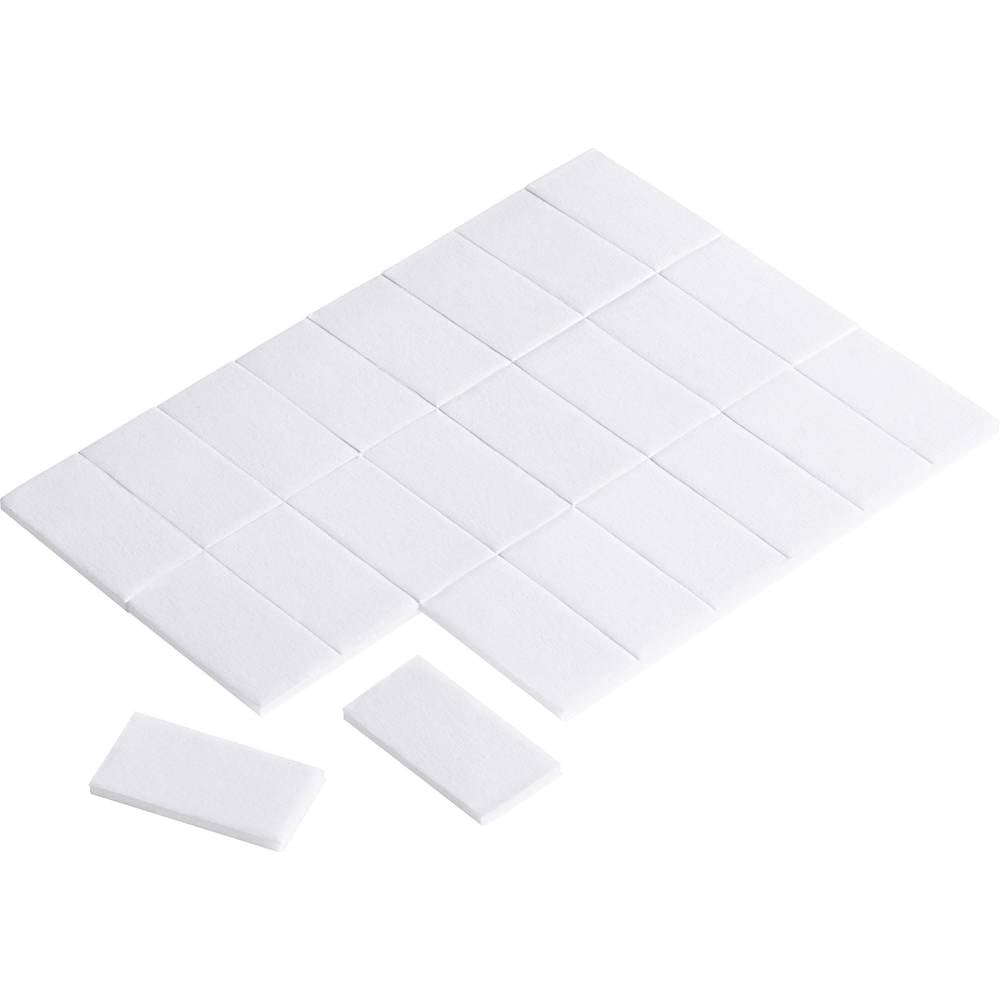 Conrad Components 545013 Dubbelzijdige kleefpads Wit (l x b) 25 mm x 13 mm 24 stuk(s)