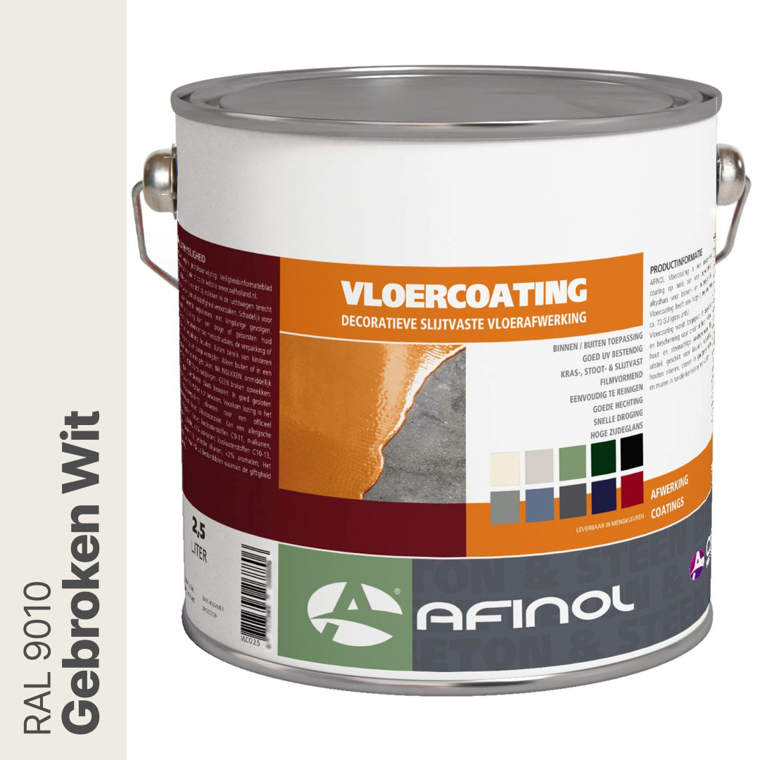 Afinol Vloercoating Gebroken Wit (RAL 9010) 2,5 liter