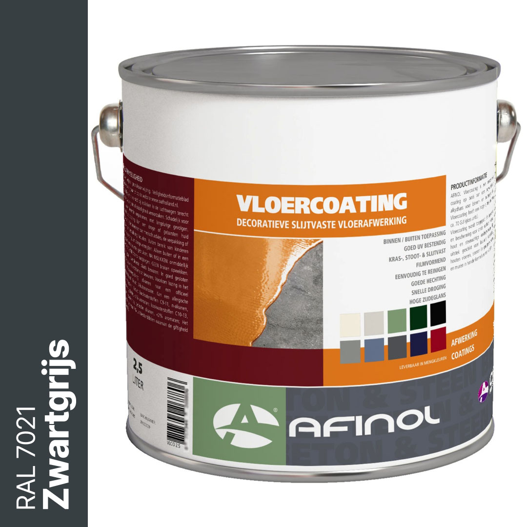 Afinol Vloercoating Zwartgrijs (RAL 7021) 2,5 liter