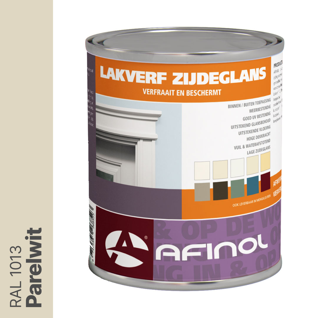 Afinol Zijdeglans Lakverf Parelwit (RAL 1013) 750 ml