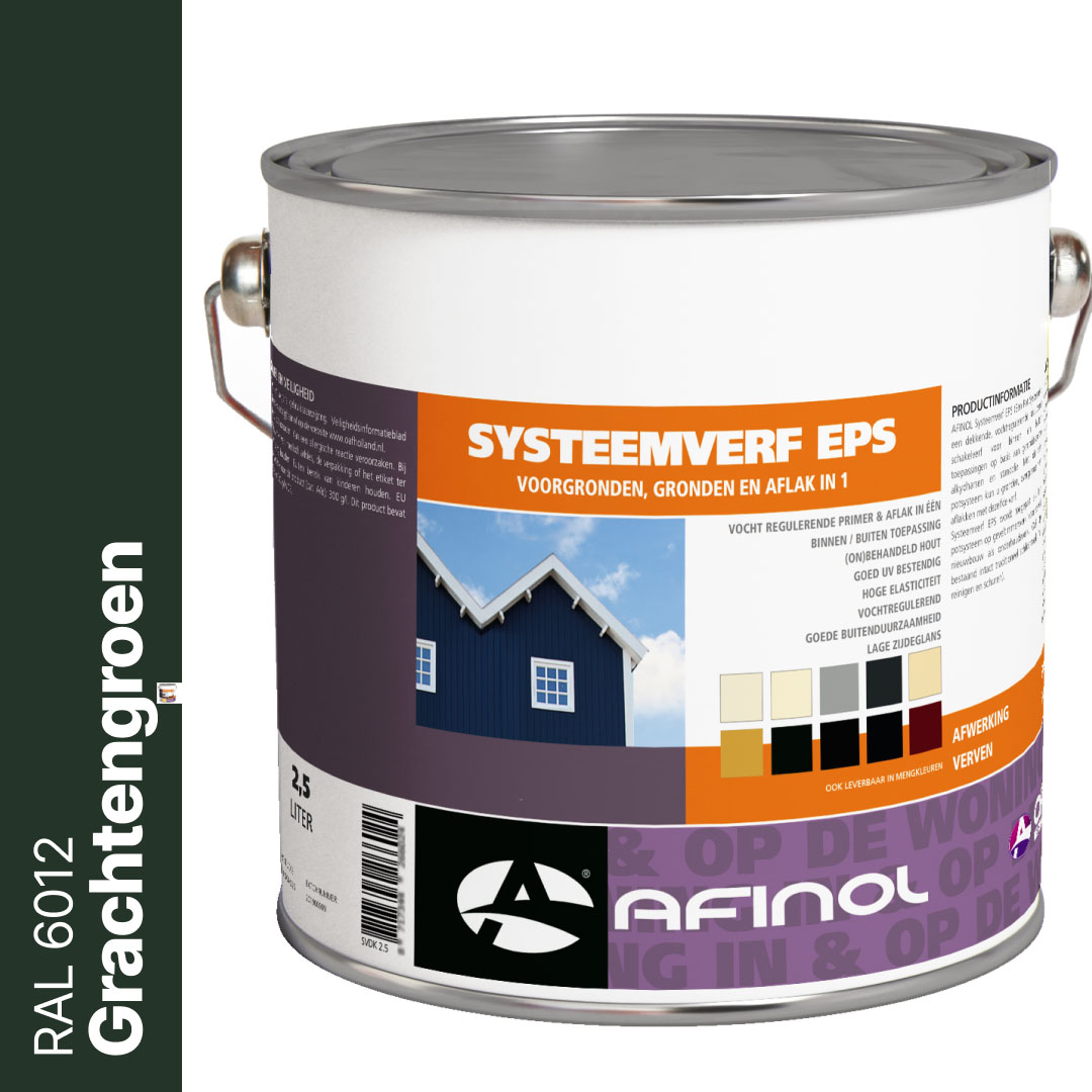 Afinol Systeemverf-Schakelverf Grachtengroen (RAL 6012) 2,5 liter